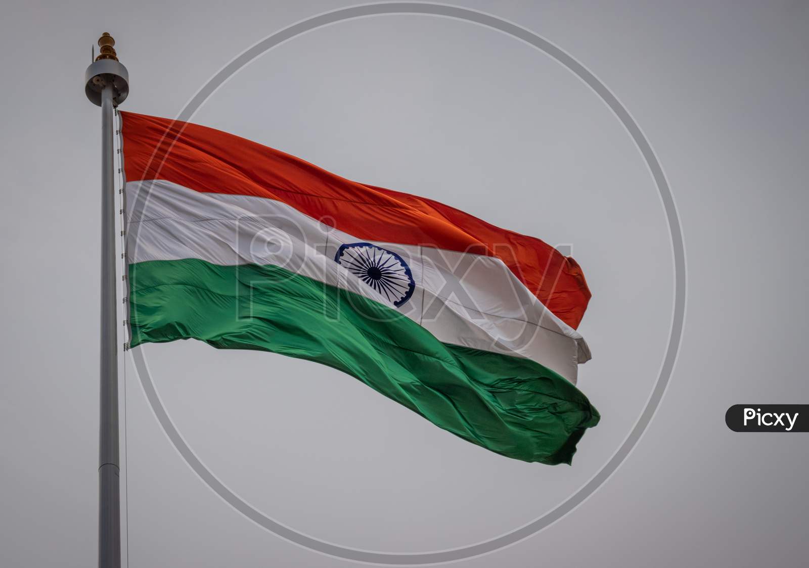 Indian National Flag Waving In The Sky