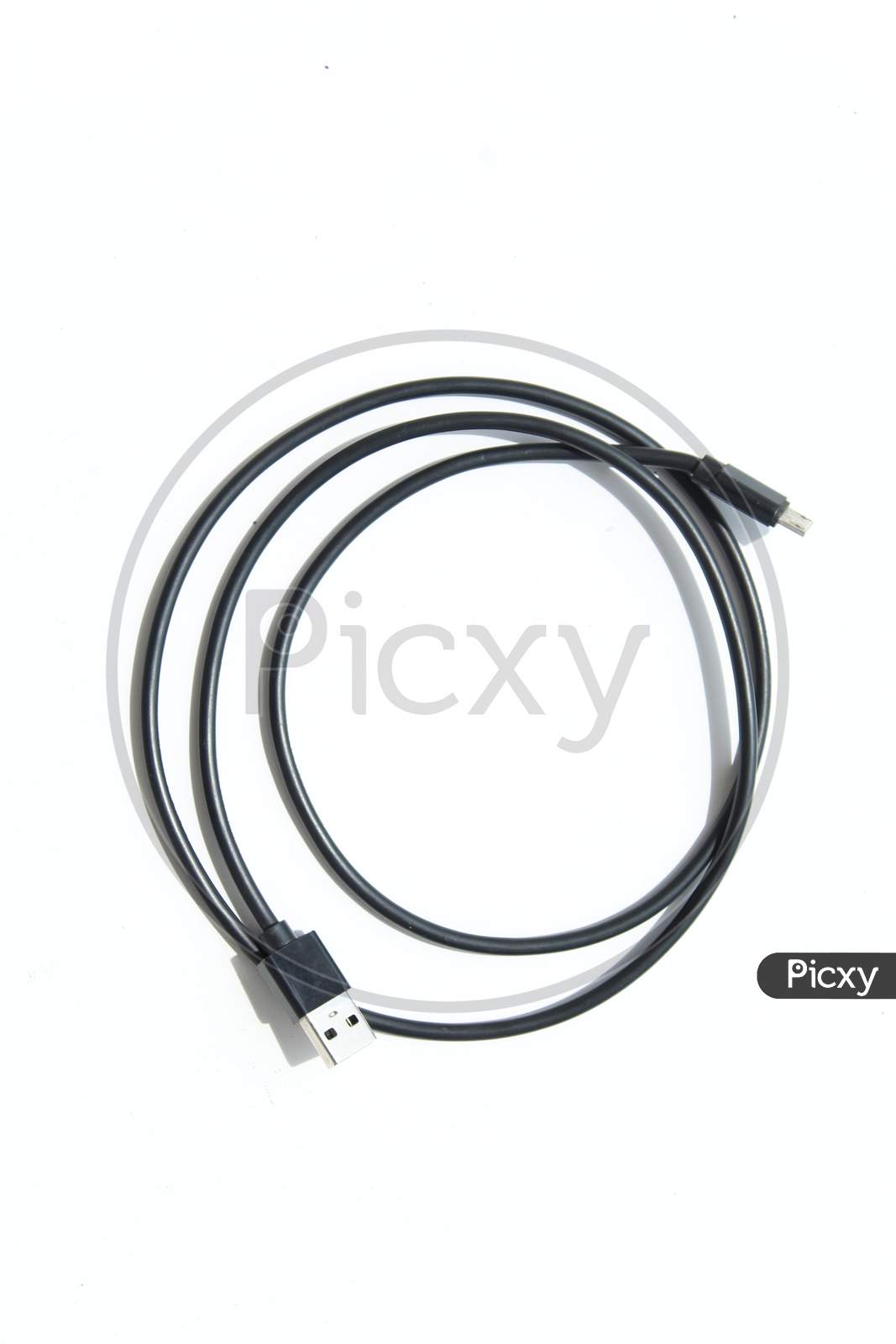 black mobile data cable