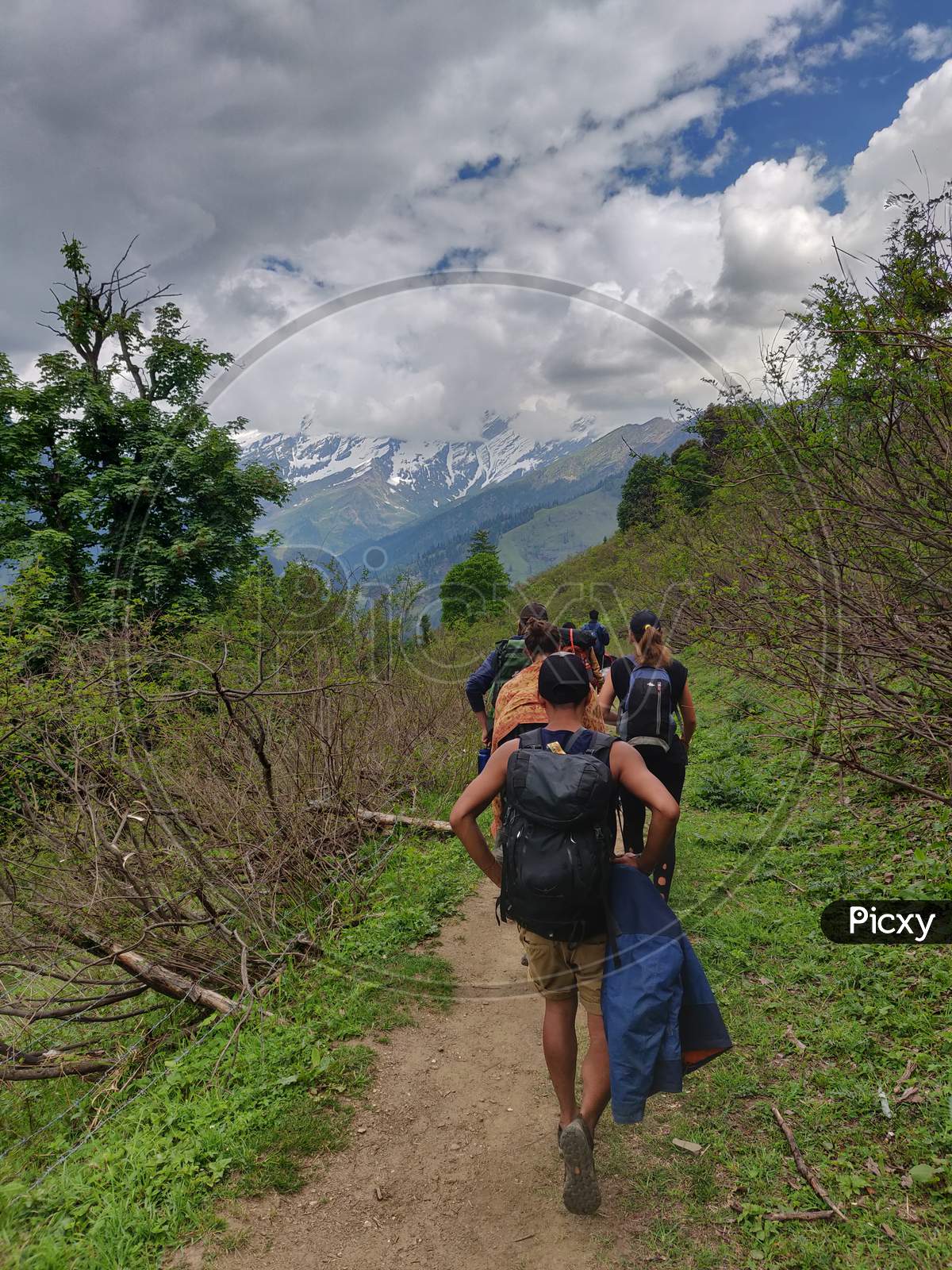 A group hiking on mountain