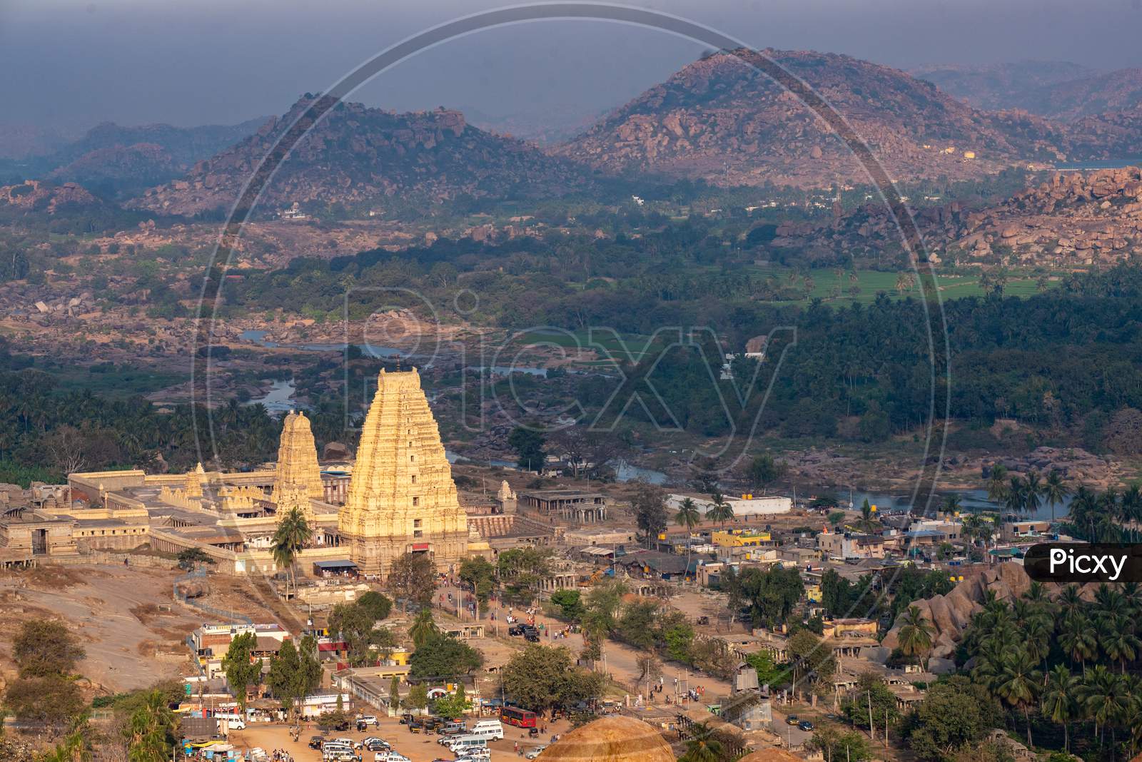 View Of Virupaksha Temple From Matanga Hill , Hampi