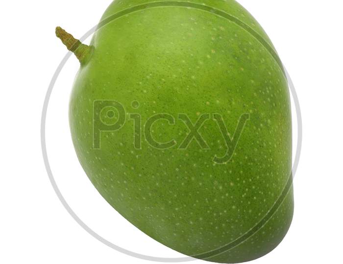 Green Mango Isolate On White Background,Fresh Green Mango, Mango