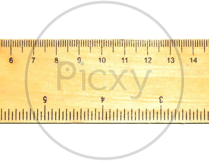 Hexagon Shaped Pencil color and Ruler on isolate white background.