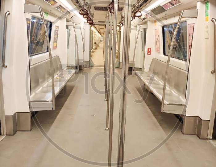 Empty Coach of Delhi Metro