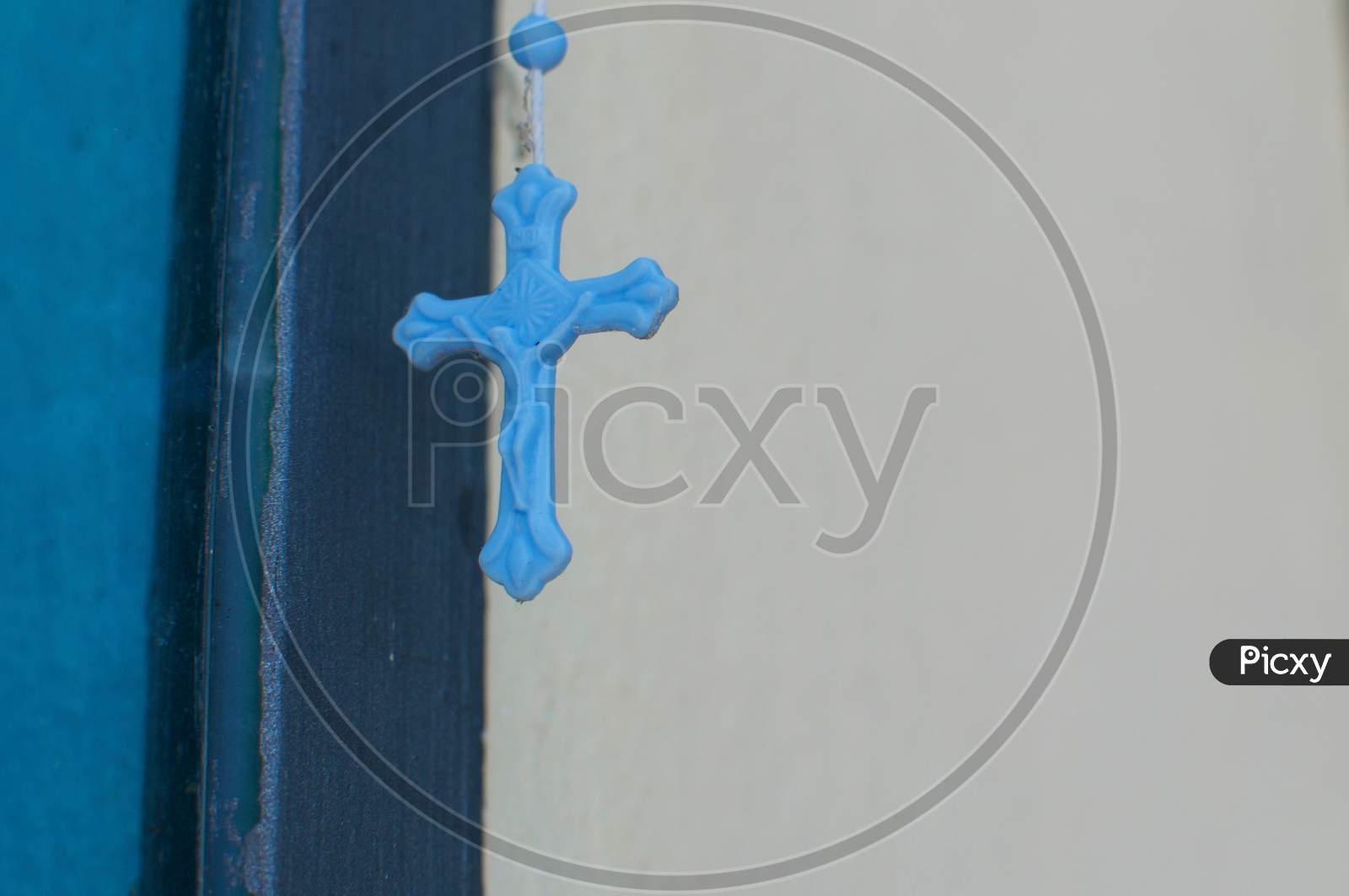 Small Blue Religious Cross