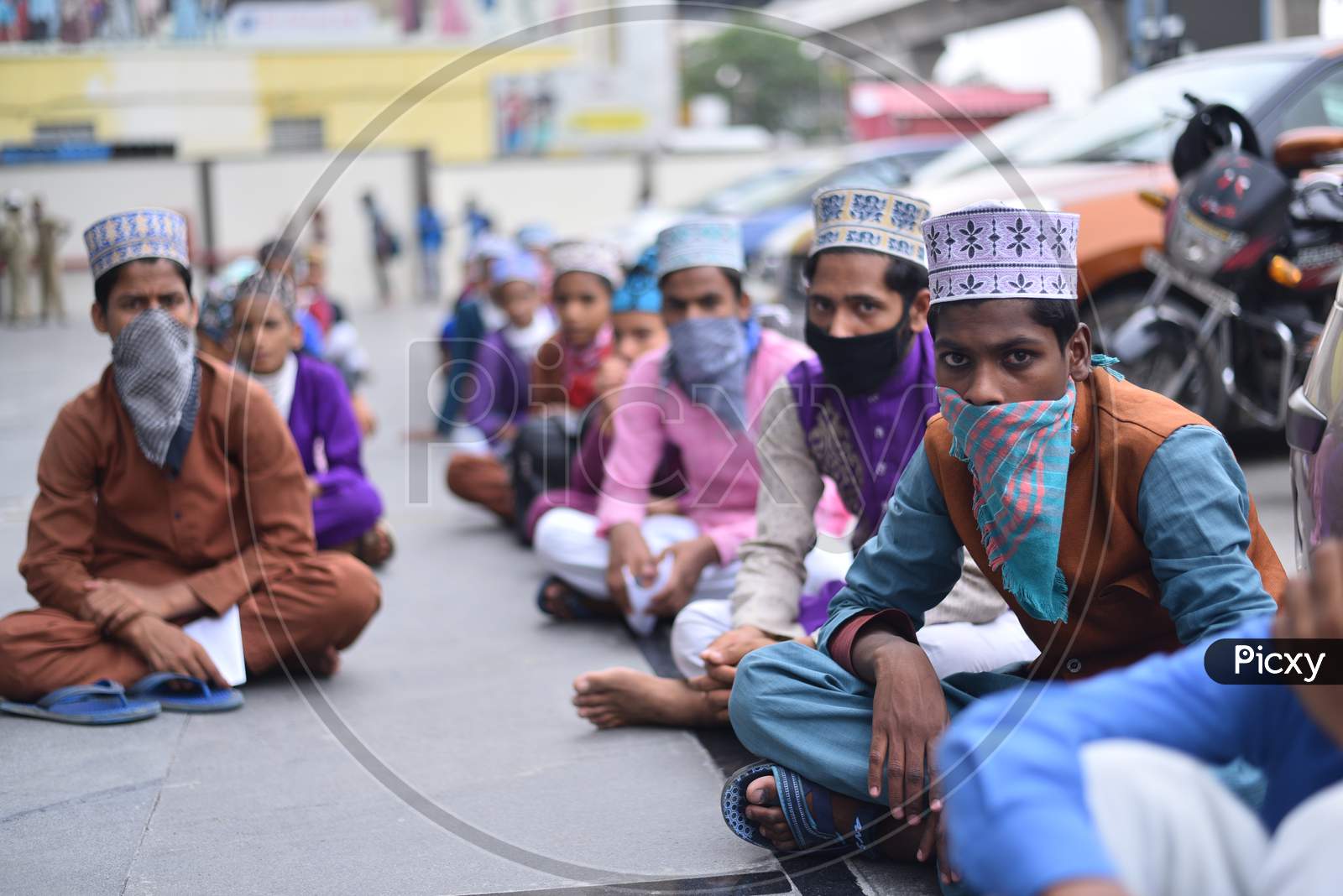 Migrant workers from Jharkhand, Bihar and Uttar Pradesh wait for their turn to register for the Shramik Special Train to reach their hometowns. Hyderabad, Telangana, May 19,2020