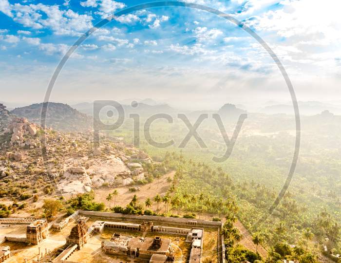 Aerial View Of Achutharaya Temple From Matanga Hill, Hampi