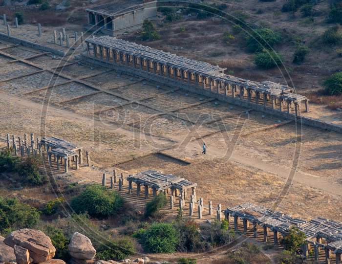 Aerial View Of Old Ruins Of Hampi