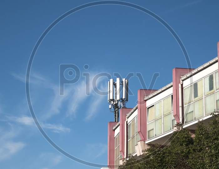 Telecommunication Cellular Base Station On A Building