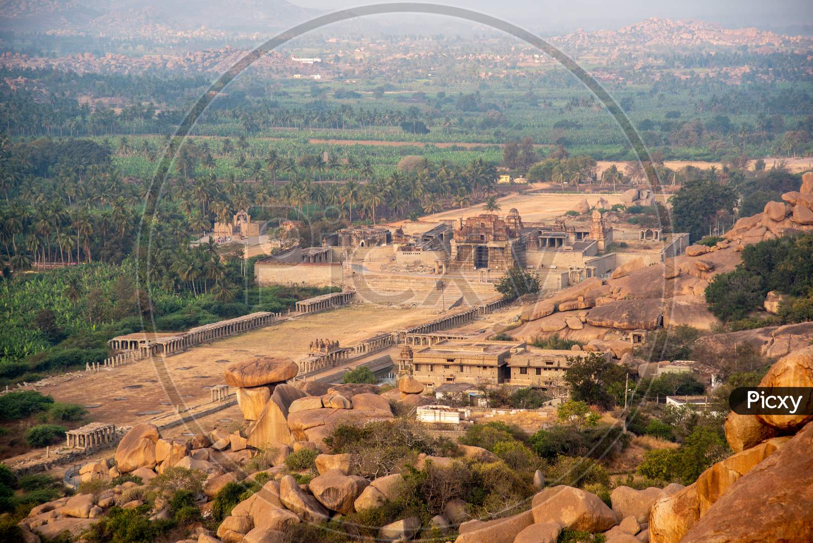 Aerial View Of Old Ruins Of Hampi, Ancient Hindu Temples