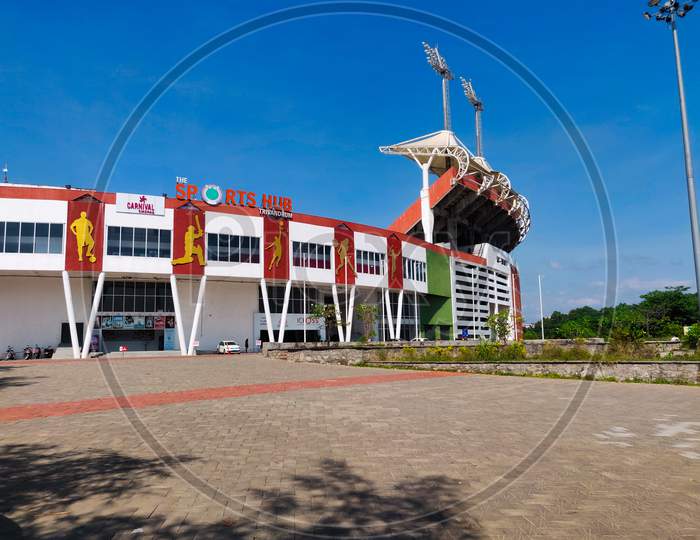 27 November, 2019: Trivandrum, India- Greenfield International Stadium Or The Sports Hub, Trivandrum Is A Multi-Purpose Stadium In Kerala, Used Mainly For Association Football And Cricket.