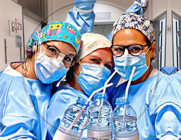 This Is Photograph Of Beautiful Professional Nurses In Hospital Performing Treatment In Hospitals.