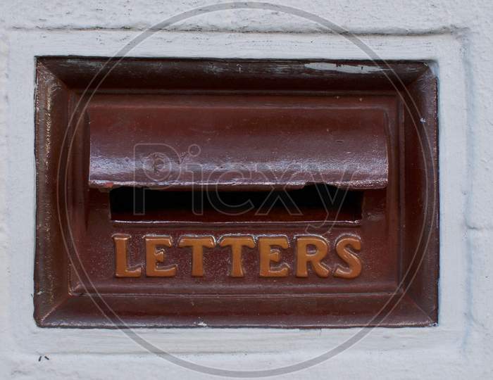 Old Metallic Mail Box With Letters Inscription