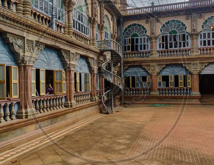 8 September, 2019-Mysore, India: Open Hall Inside Mysore Royal Palace In Mysore, India.