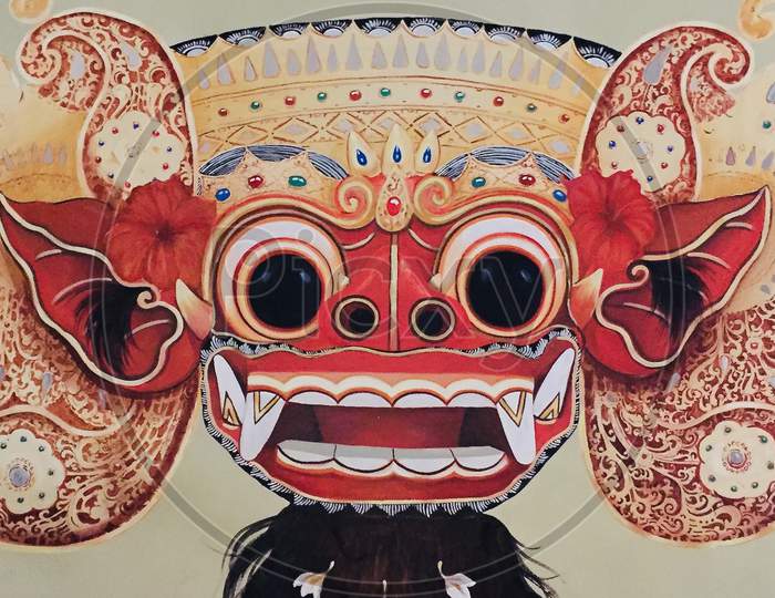 Beautiful Painted Balinese Barong Mask