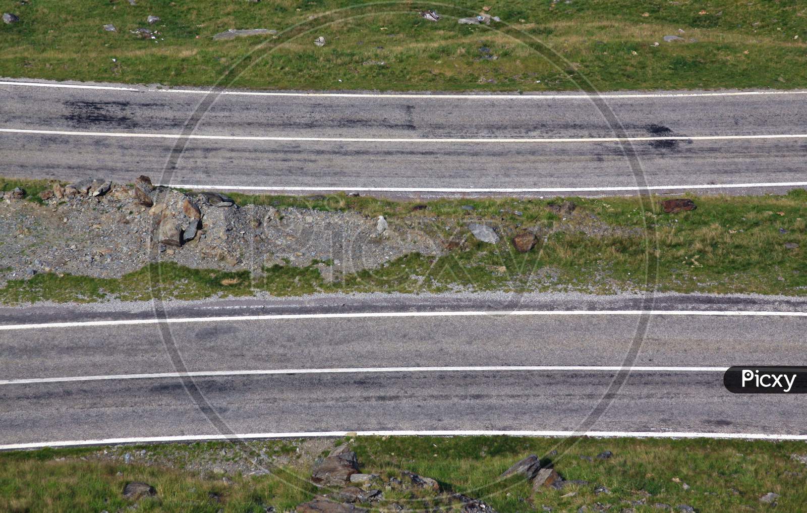 Drone View Of Parallel Roads At Transfagarasan