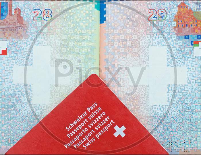 Close Up Picture Of One Swiss Passport