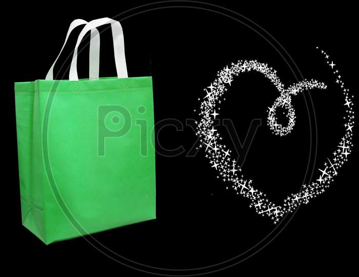 Non Woven Fabric Shopping bag with white heart