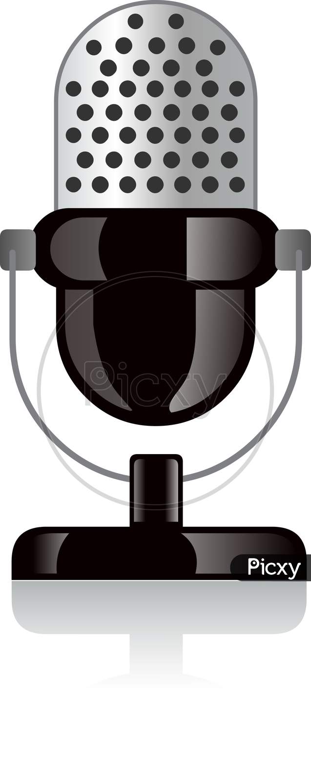 Vector image of Mic, isolated on white background.