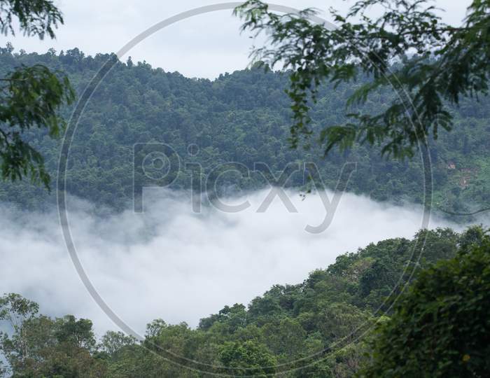Mist natural moutain landscape