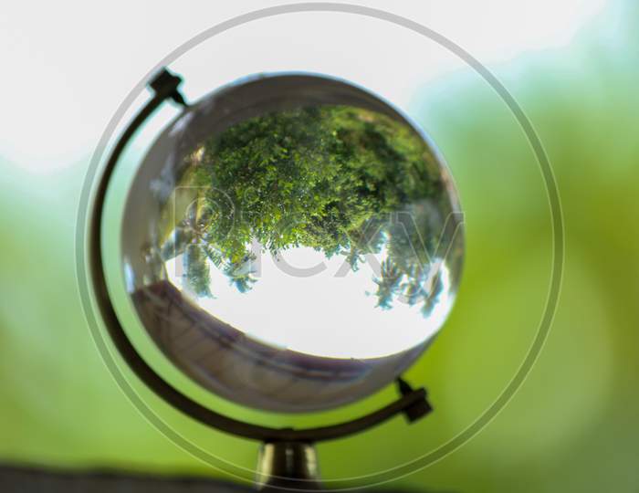 lets make the world green again. crystal globe