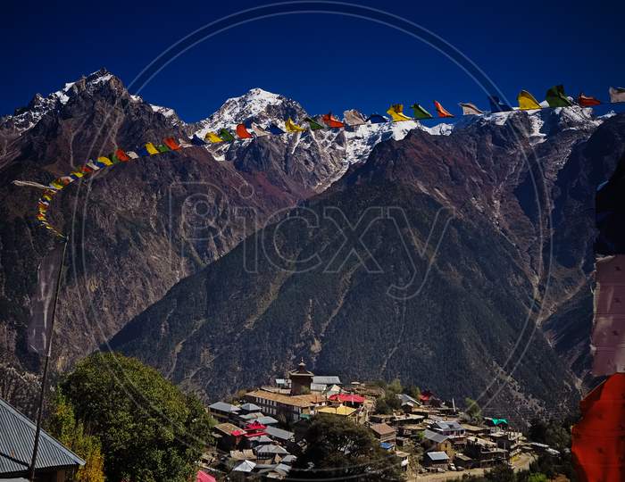 View of Roghi village near Kalpa, Himachal, India