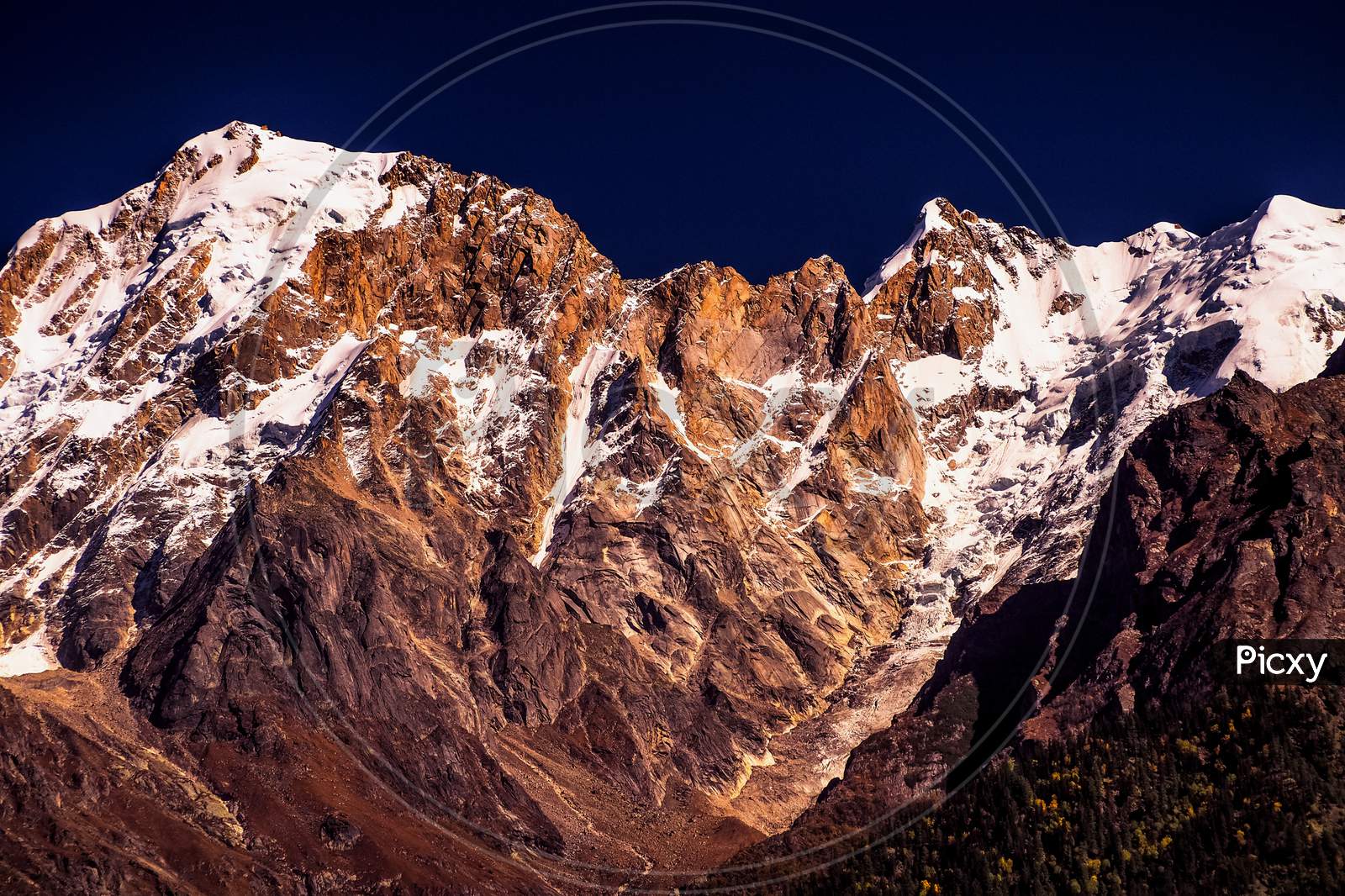 View of the Kinnaur Kailash range from Kalpa