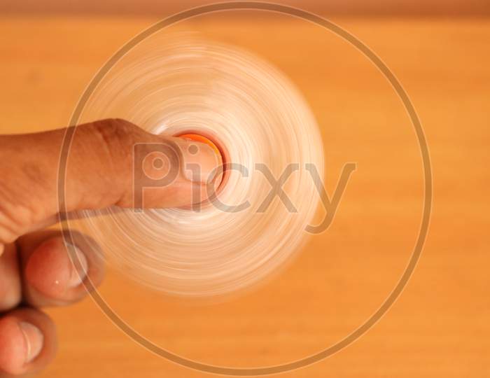 Fidget Spinner Spinning In Hand