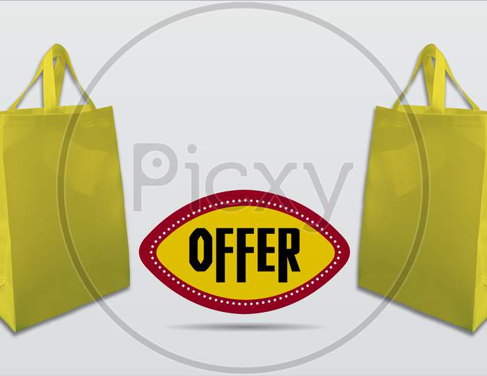 Shopping Bags With Offer Tag For Commercial Purpose
