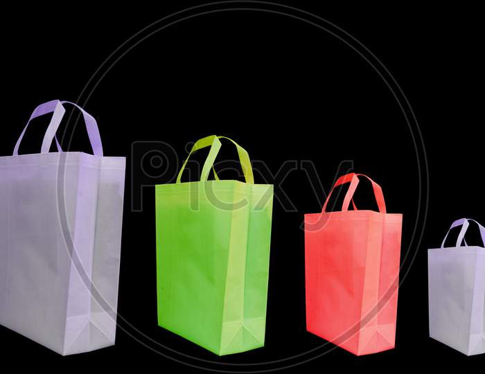 Colorful Non woven Handle loop bags on amazing background