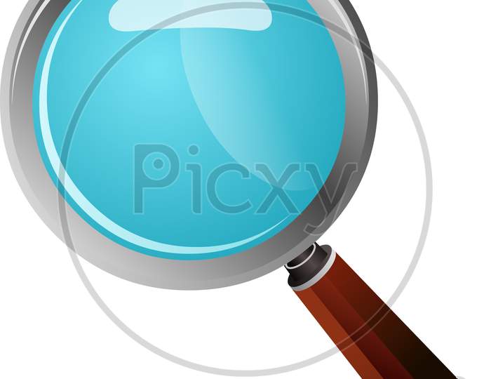 magnifying glass vector, isolated on white background.
