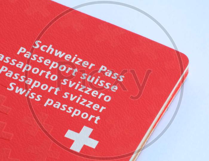 Close Up Picture Of One Swiss Passport