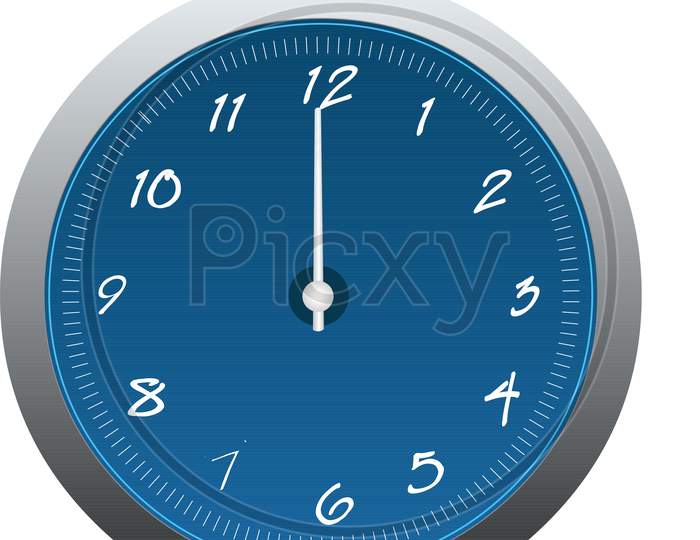 vector of blue clock, isolated on white background.