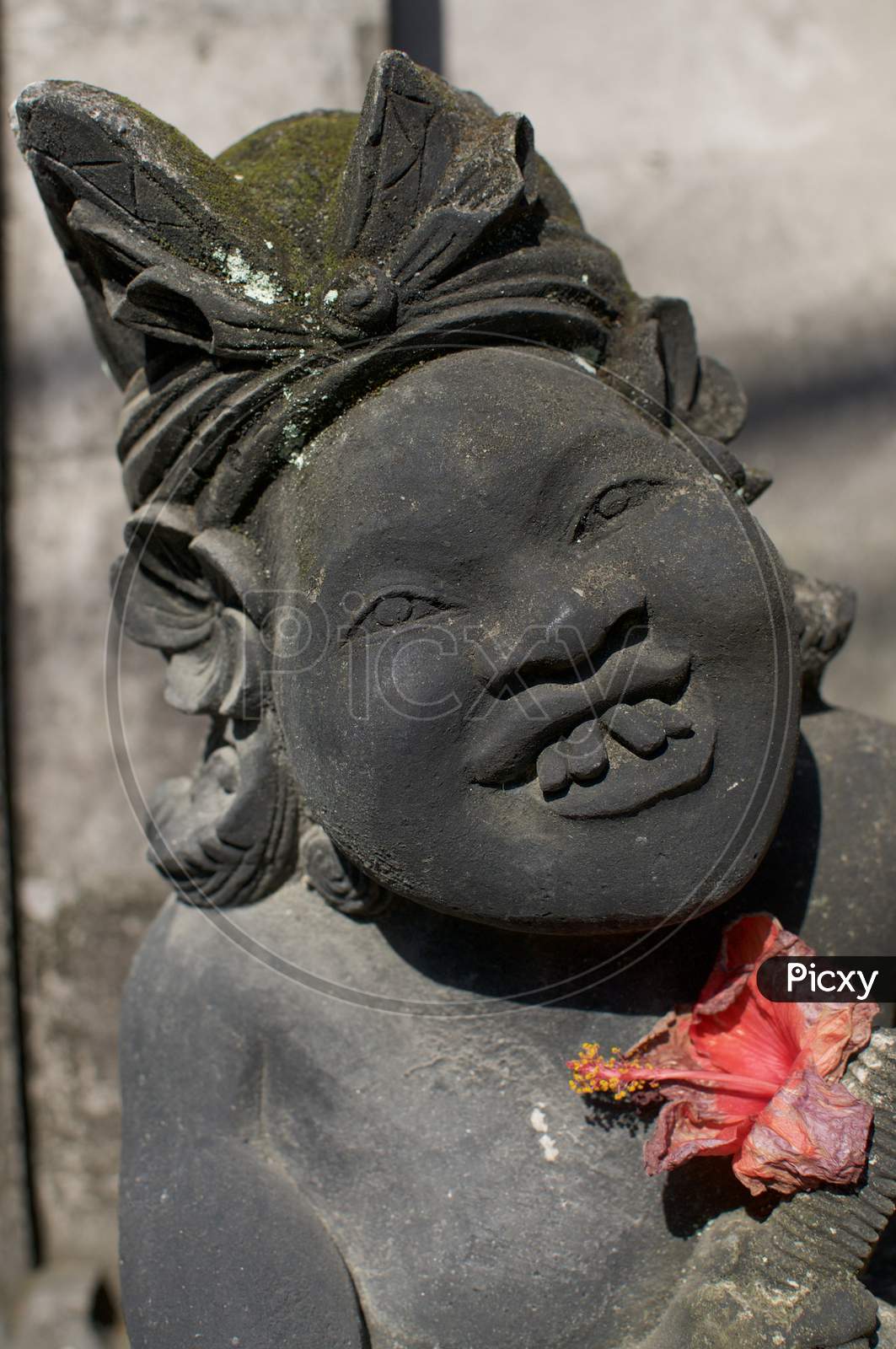 Close Up Of A Bizarre Balinese Stone Statue
