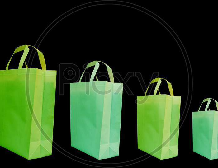 Colorful Non woven Handle loop bags with black background