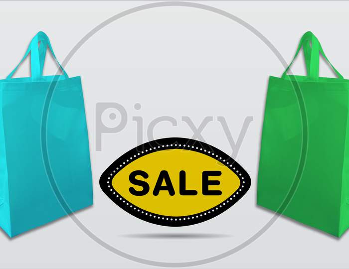 Shopping Bags With Sale Tag For Commercial Purpose