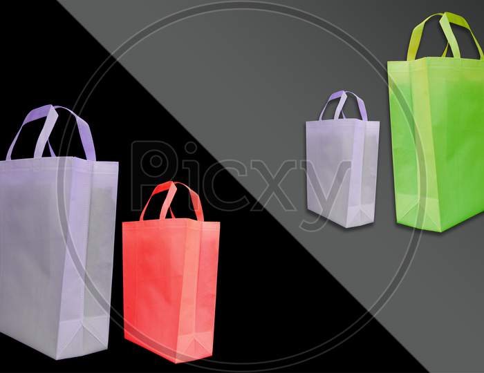 Shopping Bags Over an Isolated Background With Spacing For Commercial Purpose