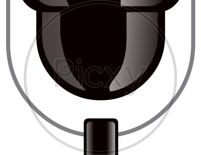 Vector image of Mic, isolated on white background.