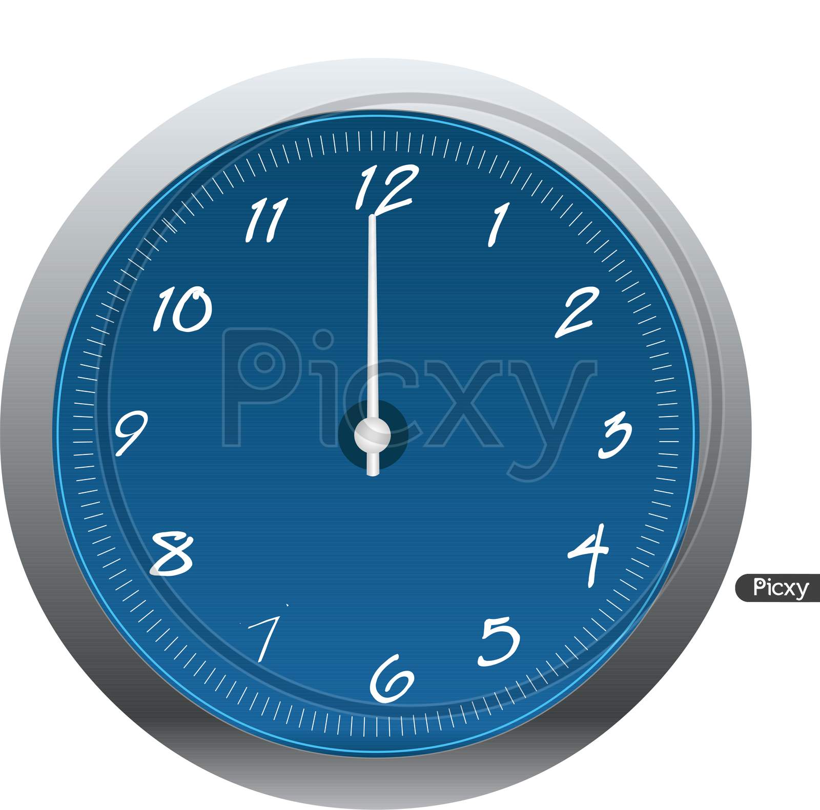 vector of blue clock, isolated on white background.