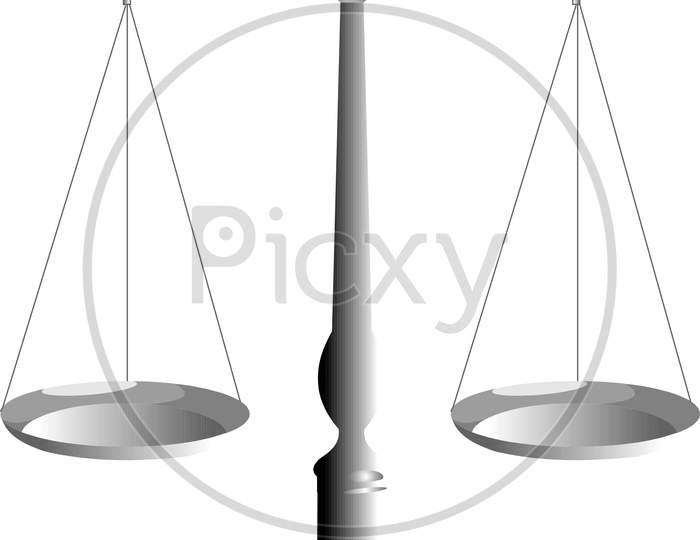 vector of balance scale, isolated on white background.