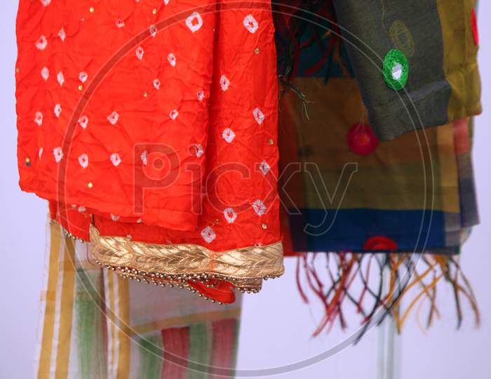 Selective Focus on Colourful Sarees