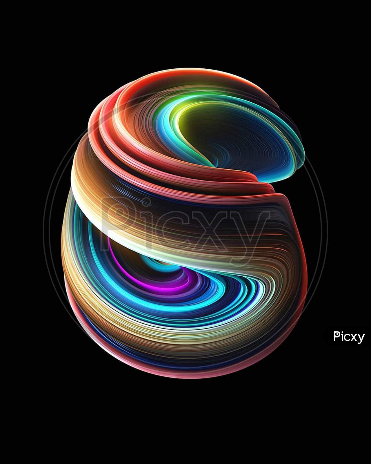 Multi colored Swirl Graphics Design Art