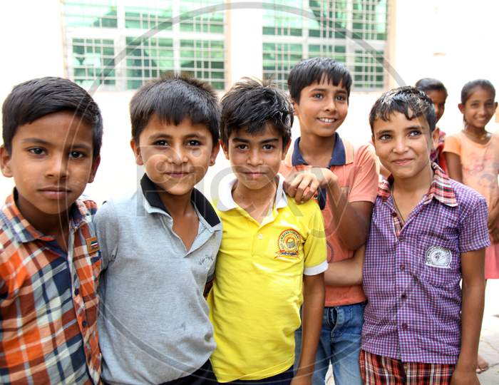 Portrait of a Group Indian Kids