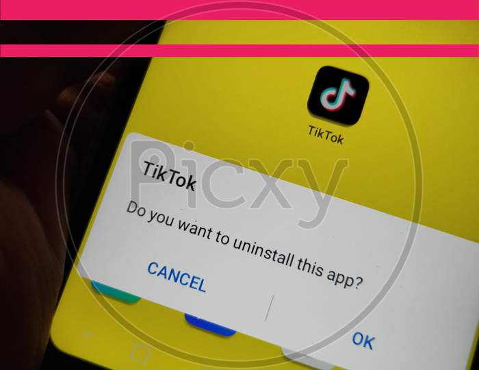Image of tiktok app in smart phone.