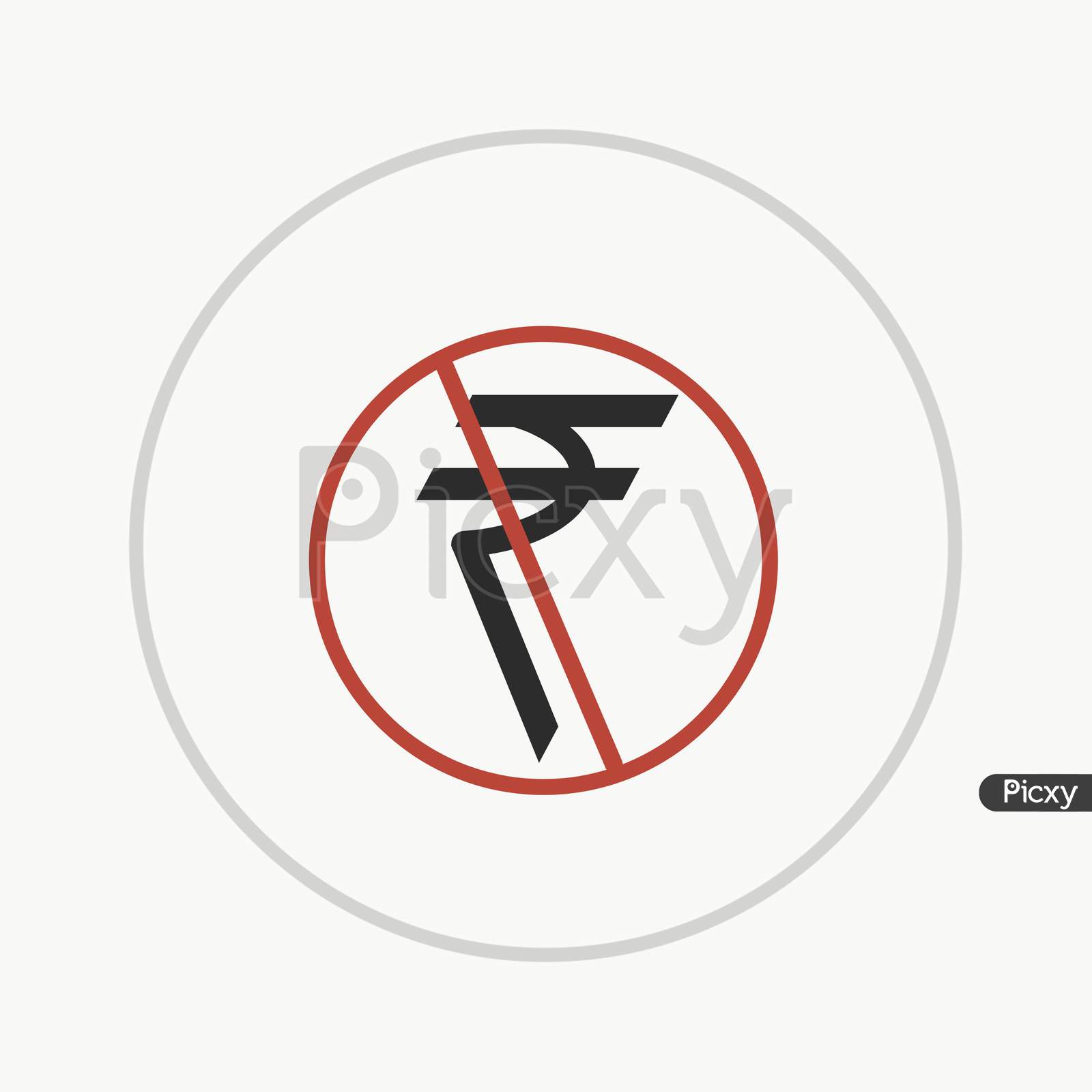 No Rupee Sign Illustration Image