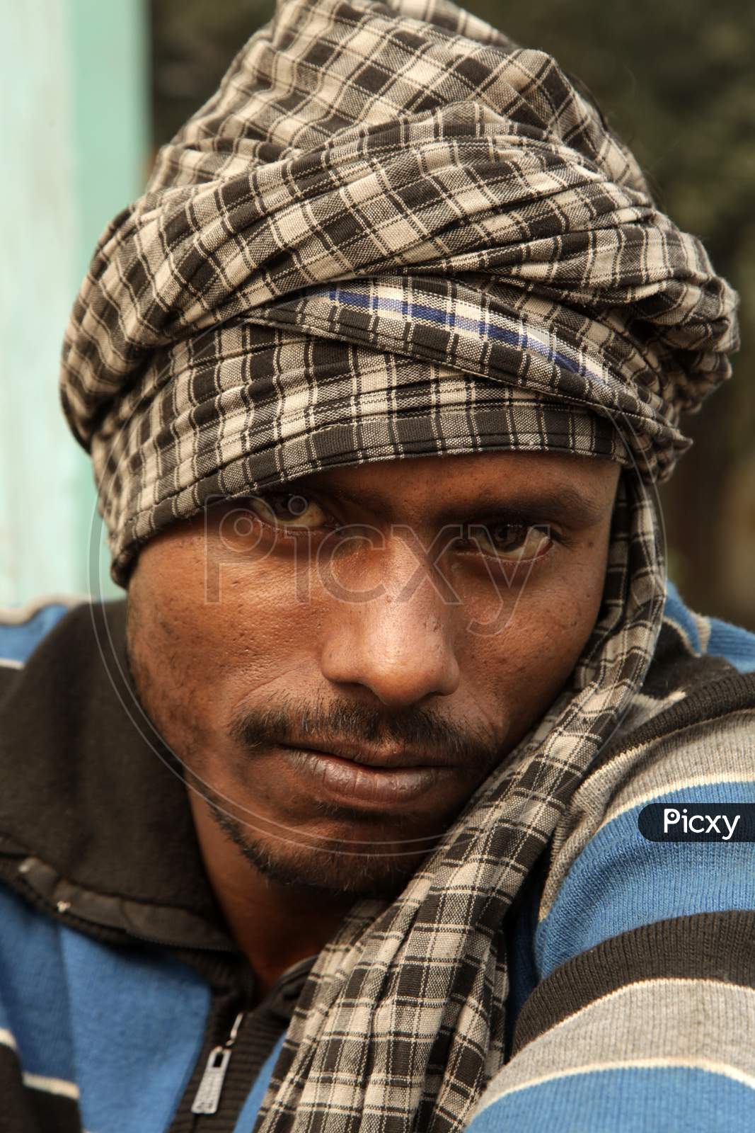 Portrait of a Young Indian Rural Man