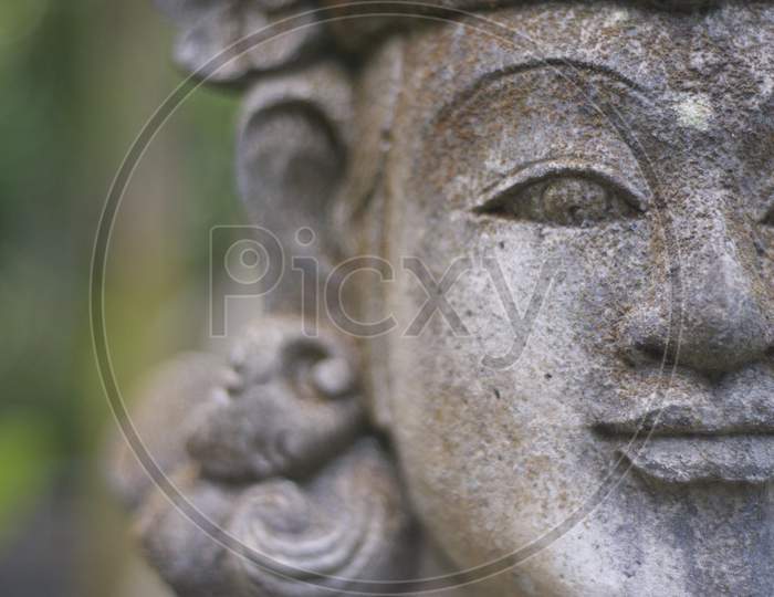 Close Up Of A Beautiful Balinese Stone Statue