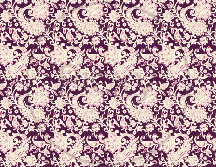 Seamless Paisley With Flower Design