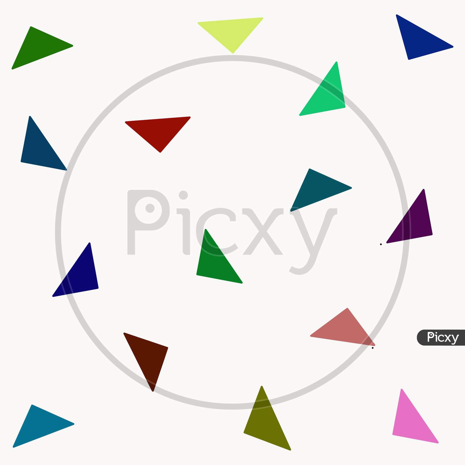Multicolor Triangles Design On White Background Illustration