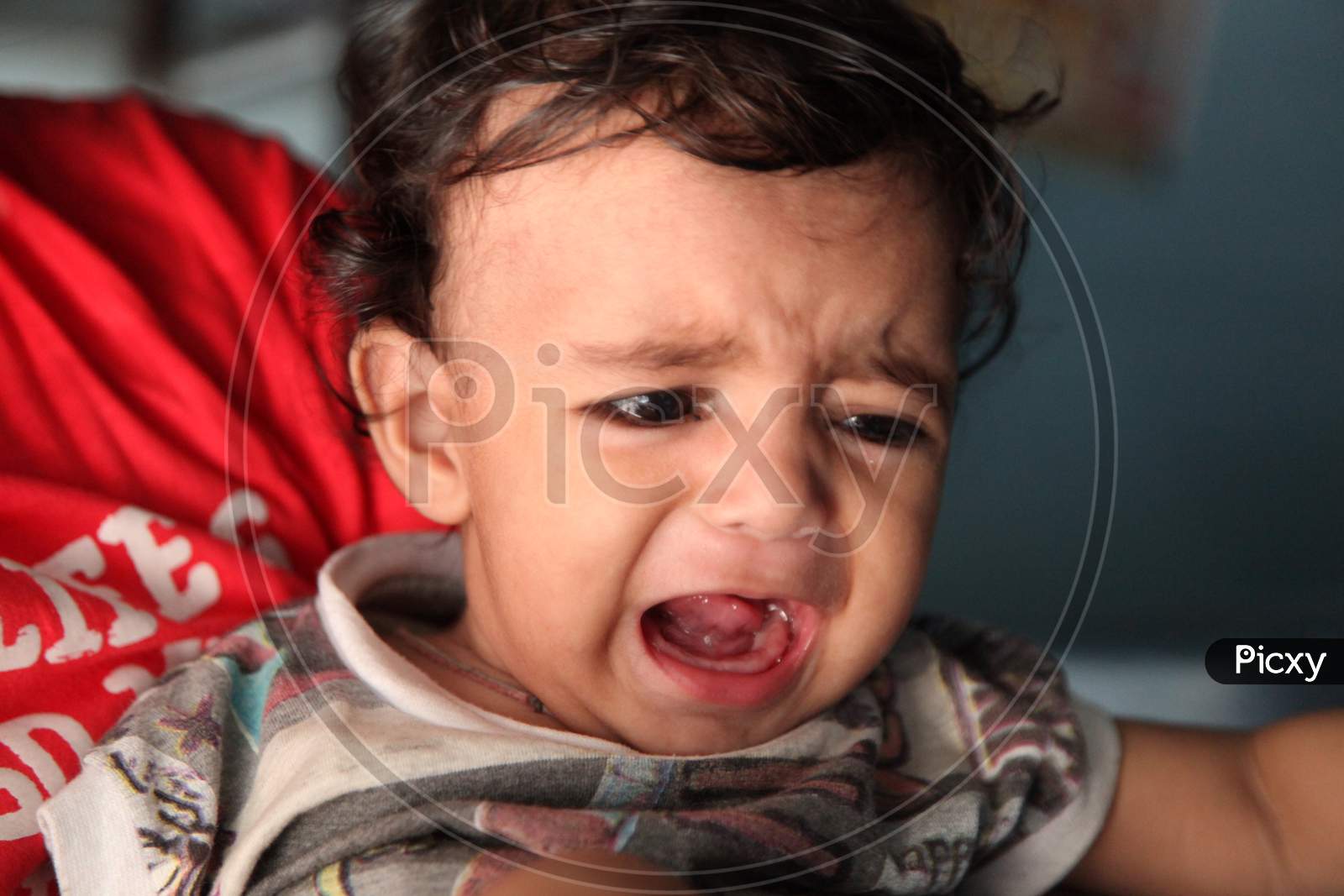Portrait of an Indian Kid with Crying Face