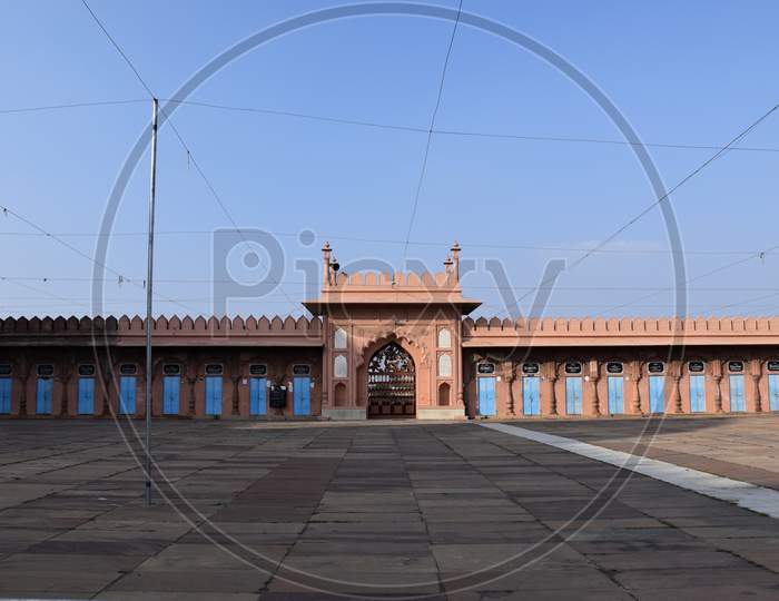 Bhopal, Madhya Pradesh/India - January 17, 2020 : Interior Of Jama Masjid Or Taj Ul Masjid Or Mosque